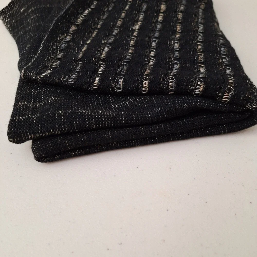 Ellen Tracy Knit Scarf Black Metallic Accent Wrap NEW W/TAGS